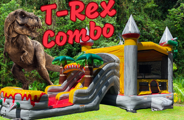 T-Rex Dinosaur Bounce House Slide Combo